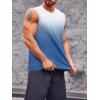 Runcati Mens Sleeveless Tank Tops Workout Muscle Gym T Shirts Crew Neck Gradient Tee Tops(Light Blue)