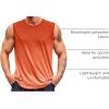 Runcati Mens Sleeveless Tank Tops Workout Muscle Gym T Shirts Crew Neck Gradient Tee Tops(Orange)
