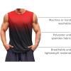 Runcati Mens Sleeveless Tank Tops Workout Muscle Gym T Shirts Crew Neck Gradient Tee Tops(Red)