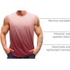 Runcati Mens Sleeveless Tank Tops Workout Muscle Gym T Shirts Crew Neck Gradient Tee Tops(Wine Red)