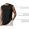 Runcati Mens Waffle Tank Tops Sleeveless T-Shirts Athletic Muscle Summer Beach Hippie Shirts(Black)