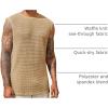 Runcati Mens Waffle Tank Tops Sleeveless T-Shirts Athletic Muscle Summer Beach Hippie Shirts(Khaki)