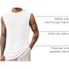 Runcati Mens Waffle Tank Tops Sleeveless T-Shirts Athletic Muscle Summer Beach Hippie Shirts(White)