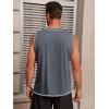 Runcati Mens Workout Tank Tops Sleeveless Casual Crewneck Beach T Shirt Muscle Athletic Gym Running Tee(Dark Grey)
