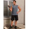 Runcati Mens Workout Tank Tops Sleeveless Casual Crewneck Beach T Shirt Muscle Athletic Gym Running Tee(Dark Grey)