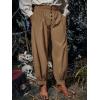 Runcati Mens Medieval Pirate Pants Renaissance Viking Knicker Colonial Halloween Cotton Gothic Costume Trousers(Khaki)