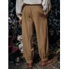 Runcati Mens Medieval Pirate Pants Renaissance Viking Knicker Colonial Halloween Cotton Gothic Costume Trousers(Khaki)