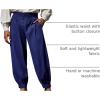 Runcati Mens Medieval Pirate Pants Renaissance Viking Knicker Colonial Halloween Cotton Gothic Costume Trousers(Navy)