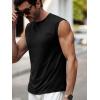 Runcati Mens Sleeveless Tank Tops Workout Cut Off Muscle Shirts Gym Casual Beach Summer Tee with Pocket(Black)