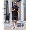 Runcati Mens Sleeveless Tank Tops Workout Cut Off Muscle Shirts Gym Casual Beach Summer Tee with Pocket(Black)