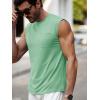 Runcati Mens Sleeveless Tank Tops Workout Cut Off Muscle Shirts Gym Casual Beach Summer Tee with Pocket(Mint)