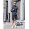 Runcati Mens Sleeveless Tank Tops Workout Cut Off Muscle Shirts Gym Casual Beach Summer Tee with Pocket(Navy Blue)