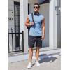 Runcati Mens Sleeveless Tank Tops Workout Cut Off Muscle Shirts Gym Casual Beach Summer Tee with Pocket(Sky Blue)