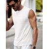 Runcati Mens Sleeveless Tank Tops Workout Cut Off Muscle Shirts Gym Casual Beach Summer Tee with Pocket(White)