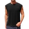 Runcati Mens Sleeveless Tank Tops Workout Cut Off Muscle Shirts Gym Casual Beach Summer Tee with Pocket(Black)