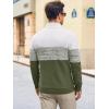 Runcati Mens Quarter Zip Sweaters Mock Neck Pullover Sweater Knitted Casual Color Block Fall Winter Sweaters(Army Green)
