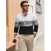 Runcati Mens Quarter Zip Sweaters Mock Neck Pullover Sweater Knitted Casual Color Block Fall Winter Sweaters(Black)