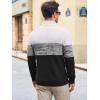 Runcati Mens Quarter Zip Sweaters Mock Neck Pullover Sweater Knitted Casual Color Block Fall Winter Sweaters(Black)