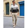 Runcati Mens Quarter Zip Sweaters Mock Neck Pullover Sweater Knitted Casual Color Block Fall Winter Sweaters(Black)