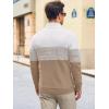 Runcati Mens Quarter Zip Sweaters Mock Neck Pullover Sweater Knitted Casual Color Block Fall Winter Sweaters(Khaki)