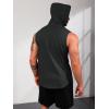 Runcati Mens Sleeveless Hoodies Workout Hooded Tank Tops Muscle Gym Bodybuilding Fitness Training T Shirts(Dark Grey)