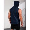 Runcati Mens Sleeveless Hoodies Workout Hooded Tank Tops Muscle Gym Bodybuilding Fitness Training T Shirts(Navy)