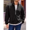 Runcati Mens Fuzzy Sherpa Sweatshirt Quarter Zip Pullover Long Sleeve Winter Fall Fleece Outwear