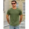 Runcati Mens Short Sleeve T-Shirts Crew Neck Casual Shirt Summer Classic Basic Lightweight Fashion Tees(Army Green)