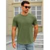 Runcati Mens Short Sleeve T-Shirts Crew Neck Casual Shirt Summer Classic Basic Lightweight Fashion Tees(Army Green)