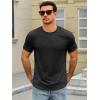 Runcati Mens Short Sleeve T-Shirts Crew Neck Casual Shirt Summer Classic Basic Lightweight Fashion Tees(Black)