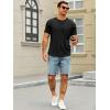 Runcati Mens Short Sleeve T-Shirts Crew Neck Casual Shirt Summer Classic Basic Lightweight Fashion Tees(Black)
