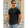 Runcati Mens Short Sleeve T-Shirts Crew Neck Casual Shirt Summer Classic Basic Lightweight Fashion Tees(Black)