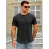 Runcati Mens Short Sleeve T-Shirts Crew Neck Casual Shirt Summer Classic Basic Lightweight Fashion Tees(Black)