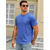 Runcati Mens Short Sleeve T-Shirts Crew Neck Casual Shirt Summer Classic Basic Lightweight Fashion Tees(Blue)