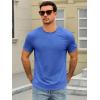 Runcati Mens Short Sleeve T-Shirts Crew Neck Casual Shirt Summer Classic Basic Lightweight Fashion Tees(Blue)