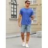 Runcati Mens Short Sleeve T-Shirts Crew Neck Casual Shirt Summer Classic Basic Lightweight Fashion Tees(Blue)