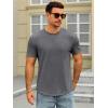 Runcati Mens Short Sleeve T-Shirts Crew Neck Casual Shirt Summer Classic Basic Lightweight Fashion Tees(Dark Grey)