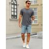 Runcati Mens Short Sleeve T-Shirts Crew Neck Casual Shirt Summer Classic Basic Lightweight Fashion Tees(Dark Grey)