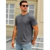 Runcati Mens Short Sleeve T-Shirts Crew Neck Casual Shirt Summer Classic Basic Lightweight Fashion Tees(Dark Grey)