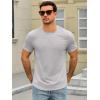 Runcati Mens Short Sleeve T-Shirts Crew Neck Casual Shirt Summer Classic Basic Lightweight Fashion Tees(Gray)