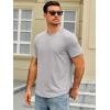Runcati Mens Short Sleeve T-Shirts Crew Neck Casual Shirt Summer Classic Basic Lightweight Fashion Tees(Gray)