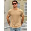 Runcati Mens Short Sleeve T-Shirts Crew Neck Casual Shirt Summer Classic Basic Lightweight Fashion Tees(Light Khaki)
