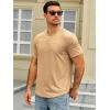Runcati Mens Short Sleeve T-Shirts Crew Neck Casual Shirt Summer Classic Basic Lightweight Fashion Tees(Light Khaki)