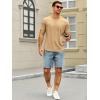 Runcati Mens Short Sleeve T-Shirts Crew Neck Casual Shirt Summer Classic Basic Lightweight Fashion Tees(Light Khaki)