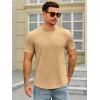 Runcati Mens Short Sleeve T-Shirts Crew Neck Casual Shirt Summer Classic Basic Lightweight Fashion Tees(Light Khaki)