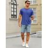 Runcati Mens Short Sleeve T-Shirts Crew Neck Casual Shirt Summer Classic Basic Lightweight Fashion Tees(Navy)