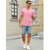 Runcati Mens Short Sleeve T-Shirts Crew Neck Casual Shirt Summer Classic Basic Lightweight Fashion Tees(Pink)