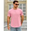 Runcati Mens Short Sleeve T-Shirts Crew Neck Casual Shirt Summer Classic Basic Lightweight Fashion Tees(Pink)
