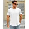 Runcati Mens Short Sleeve T-Shirts Crew Neck Casual Shirt Summer Classic Basic Lightweight Fashion Tees(White)