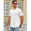 Runcati Mens Short Sleeve T-Shirts Crew Neck Casual Shirt Summer Classic Basic Lightweight Fashion Tees(White)